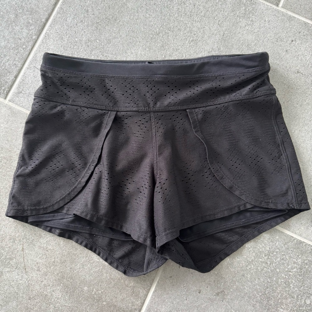 Athleta Shorts Back Zip Pocket Black Stretch Lightweight Running Women’s XXS